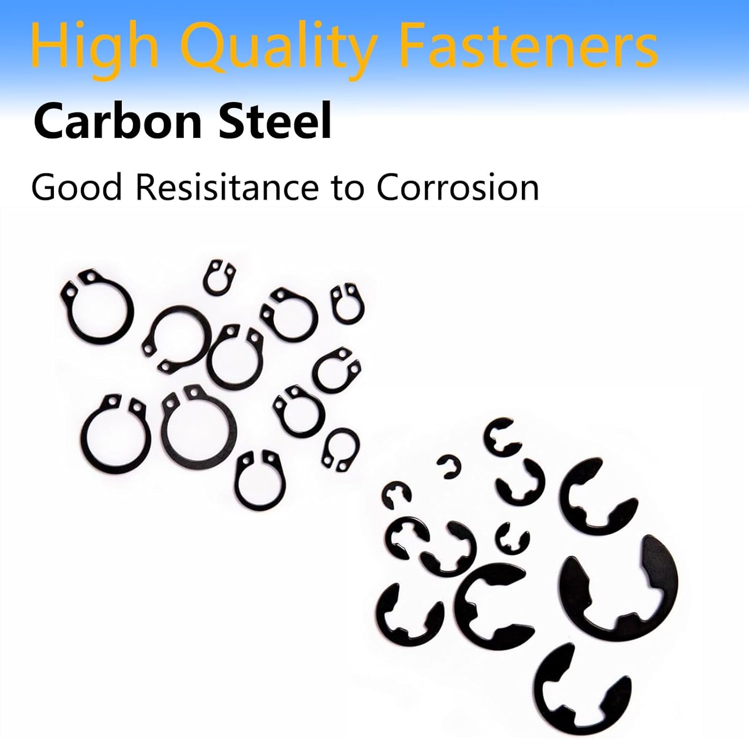 420‑Piece 2.0 mm–12 mm External Retaining Ring & E/C‑Clip Set – Carbon Steel Circlip Assortment Kit thumbnail