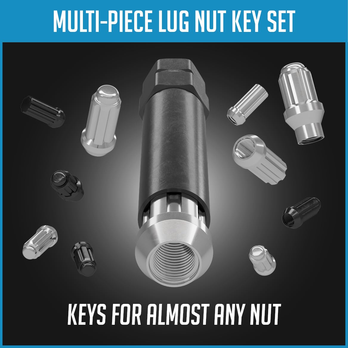 Universal Wheel Lock Key MIXPOWER 16-Piece Locking Lug Nut Master Key ...