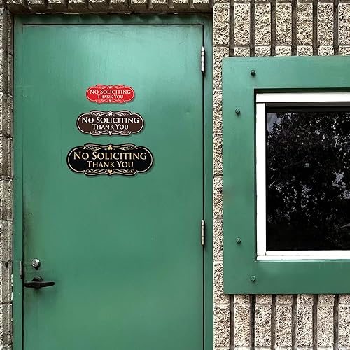 Miniatura 2 de Letrero con frase en inglés "NO SOLICITING Thank You"