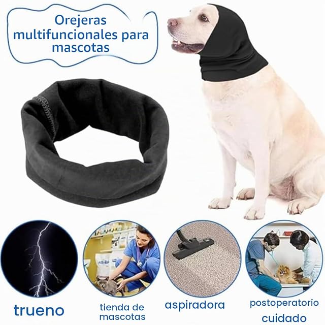 Foto 2 de 7 de JJiaoLinin Orejeras Perro,2 Orejeras Cálidas para Mascotas,Perros Antiruido,Cómodo y a Prueba de ansiedad