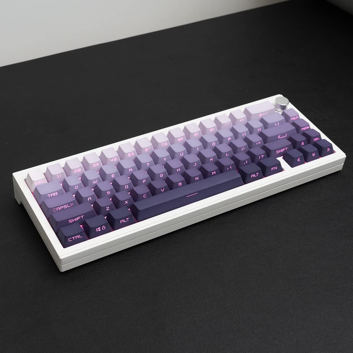 mintcaps PBT Doubleshot Purple Keycaps Gradient Backlit Side Print OEM Profile Keycaps Shine Through Custom Keyboard Keycaps Set 105 Keys for Cherry Gateron MX Switches Mechanical Keyboard