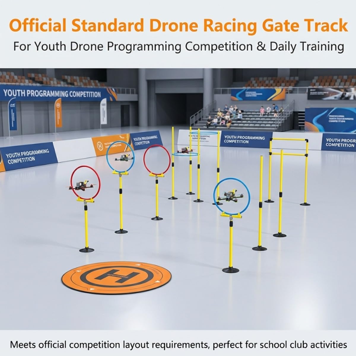 Kit de Circuito de Obstáculos para Drone FPV, Set Completo de Entrenamiento con Aros Puertas Pista DIY y Plataforma de Aterrizaje para Interior Exterior