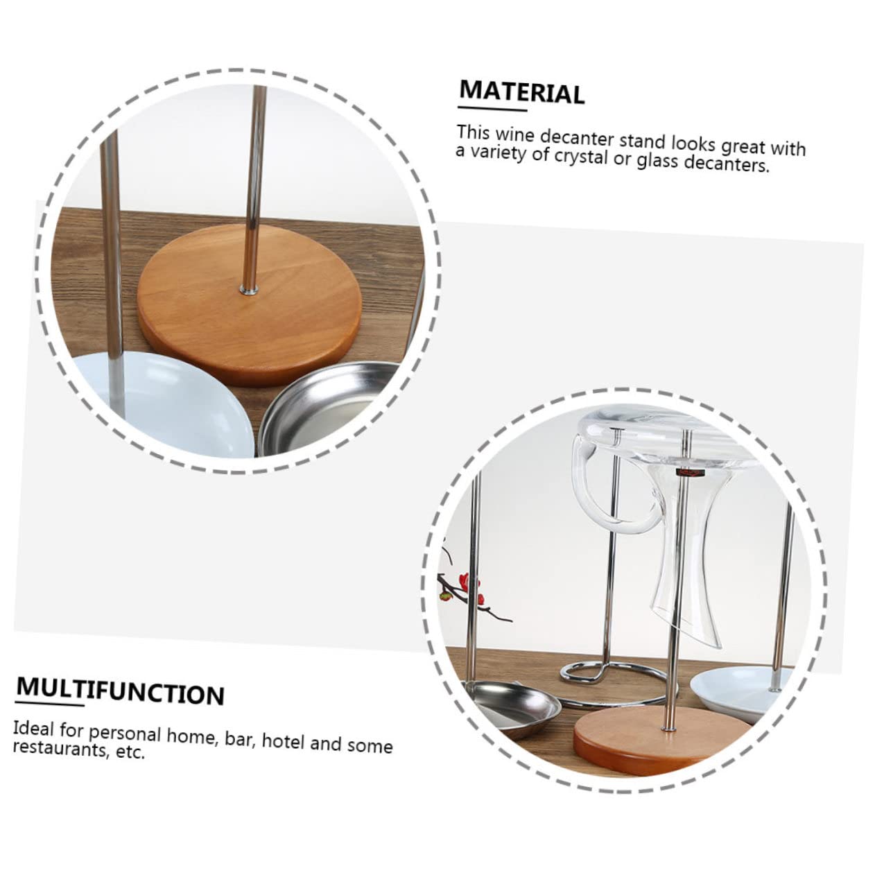 Plaisir de la Cave 2in1 Wijn Decanter Droogstandaard - Ultra Compacte Snelle en Vlekkeloze Decanter Droger & Opvouwbaar voor Handige Opslagkaraf Droger - met Zwarte Rubber Top (Slip en Krasvrij