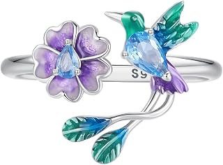 925 Sterling Silver Adjustable Open Ring Trendy Elegant Unique Open Ring Flower Cross Ring for Women Jewelry Gift