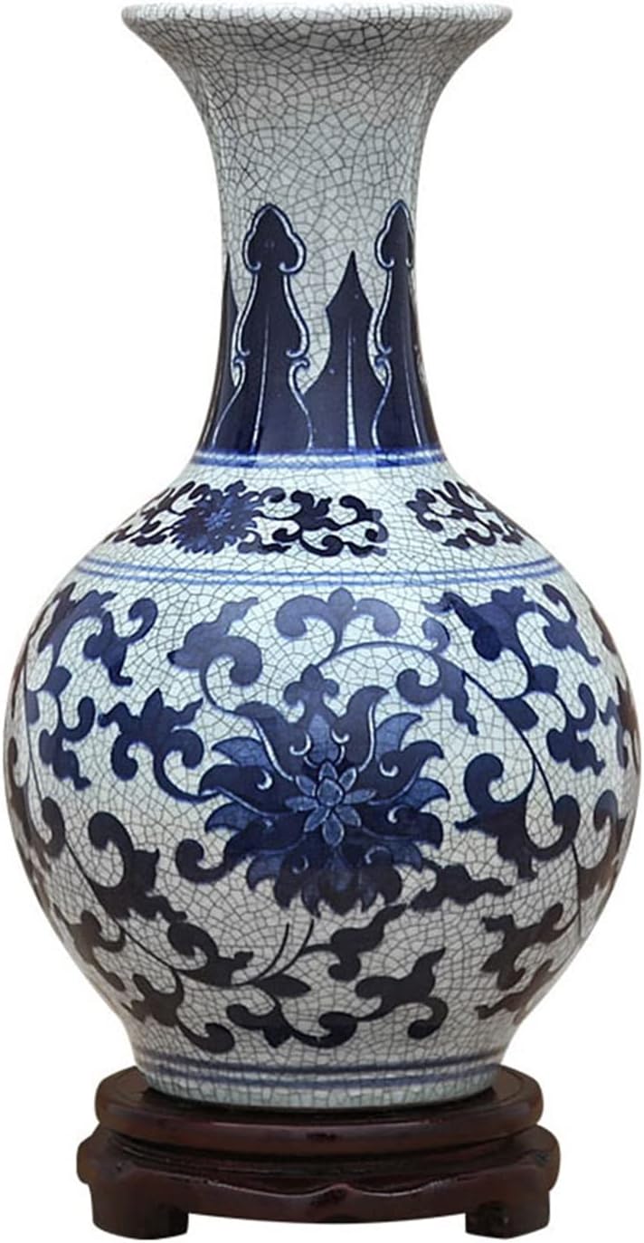 Decorative Vase Ceramic Vase New Porcelain Flower Vase Antique Antique Chinese 13.5 Inches Large Hand-Painted Flower Vase with Tall Vase Base