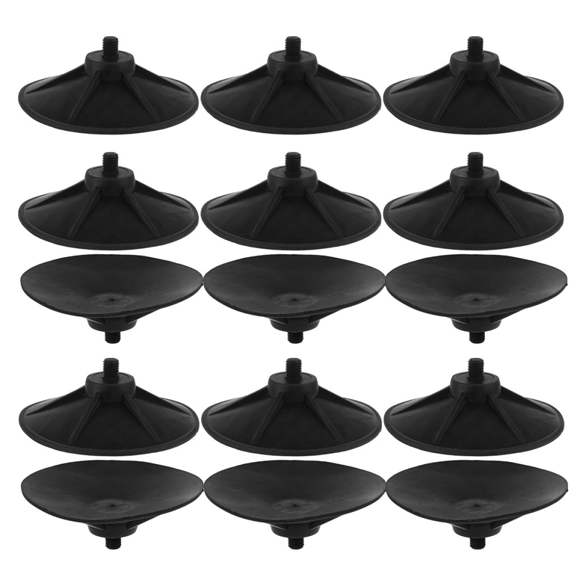 YARNOW 16 Soportes de Succión para Saco de Boxeo Negro de Goma, Accesorios para Entrenamiento de Boxeo y Gym, Diseño Versátil y Fácil de Almacenar