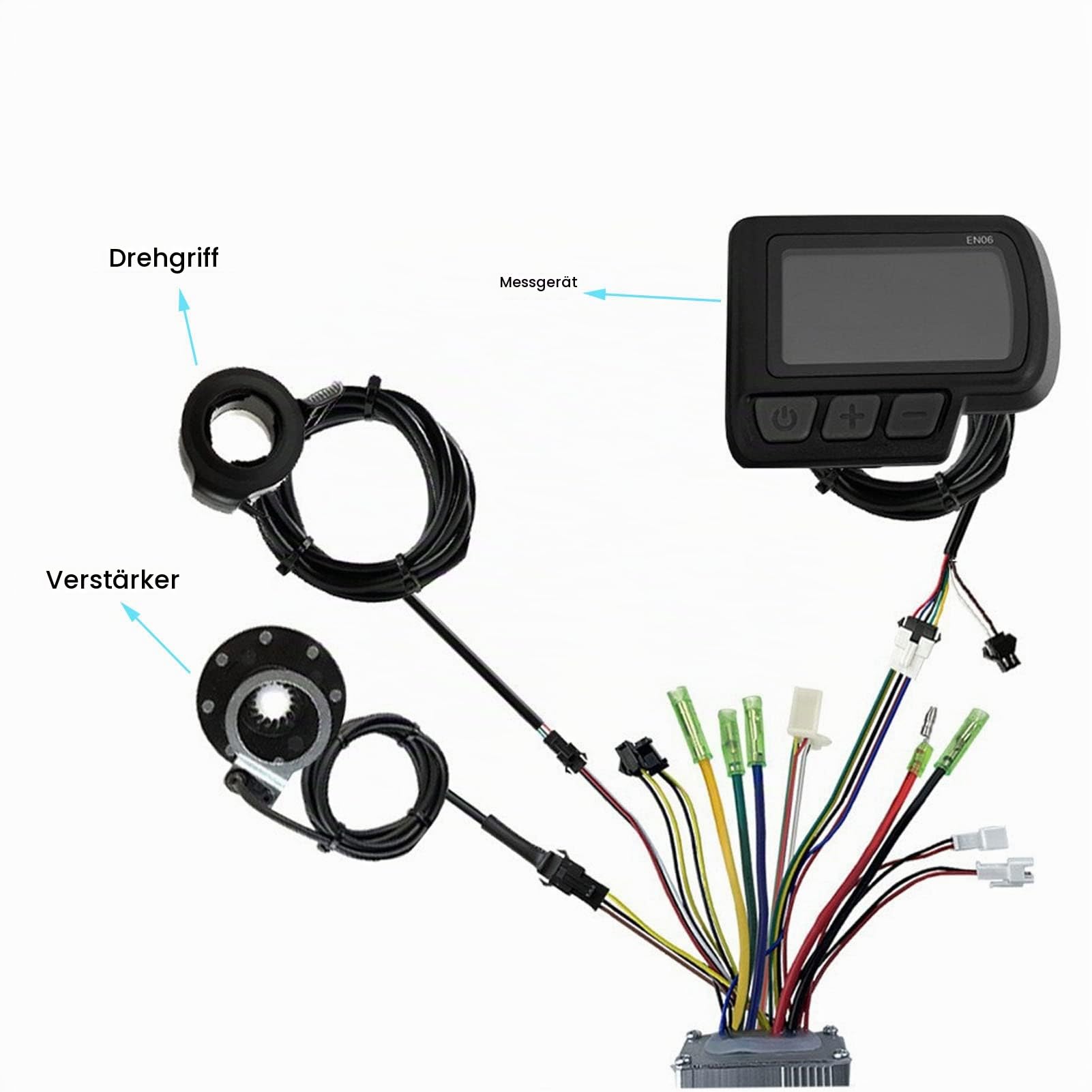 Elektrofahrrad Motor Controller Kit, DC 36V 48V 250W 350W 15A Motorsteuerung EN06 LCD Anzeigefeld Daumengas 8C Power Assist Sensor Kit für E-Bike Elektroroller