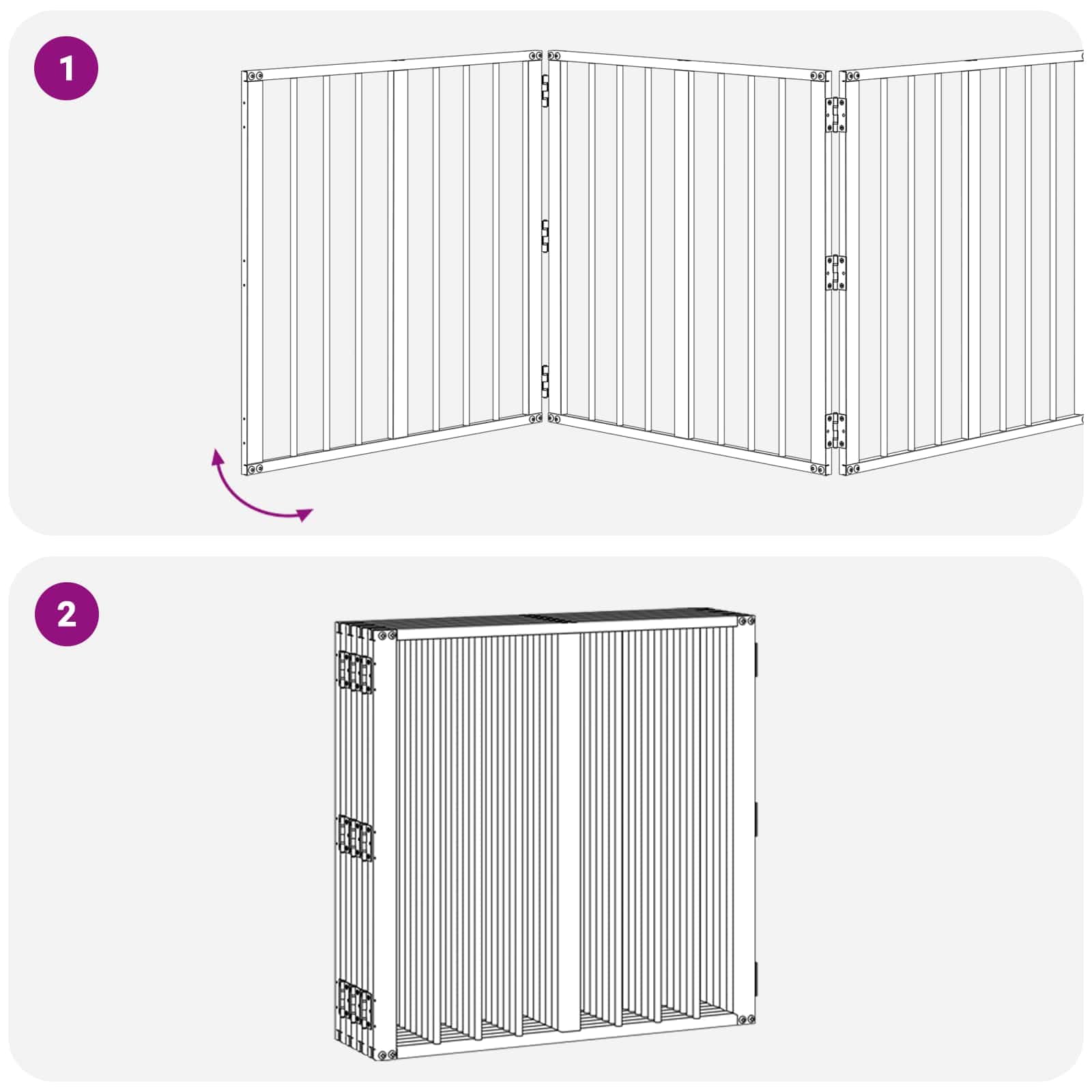 Portería para perros de acero galvanizado, color negro, 8 unidades, 60 x 60 cm, plegable, portátil, versátil para cachorro, perro, recinto de salida, parque, protección y seguridad en el