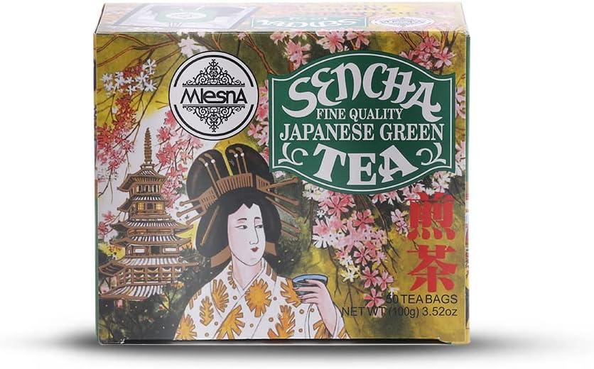 Sencha Japanese Green Tea 100g | 50 Foil-Wrapped Tea Bags | Pure Ceylon Green Tea | Rich in Antioxidants | Imported from Sri Lanka