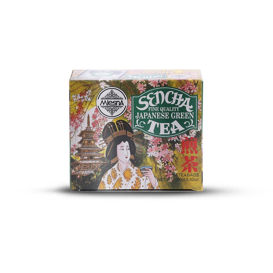 Mlesna Sencha Green Tea | Prepared With Traditional Method | Natural Flavour Extract | Rich in Anti - Oxidant | Pure Green Tea (50 x 2g) Tea Bag Cartons