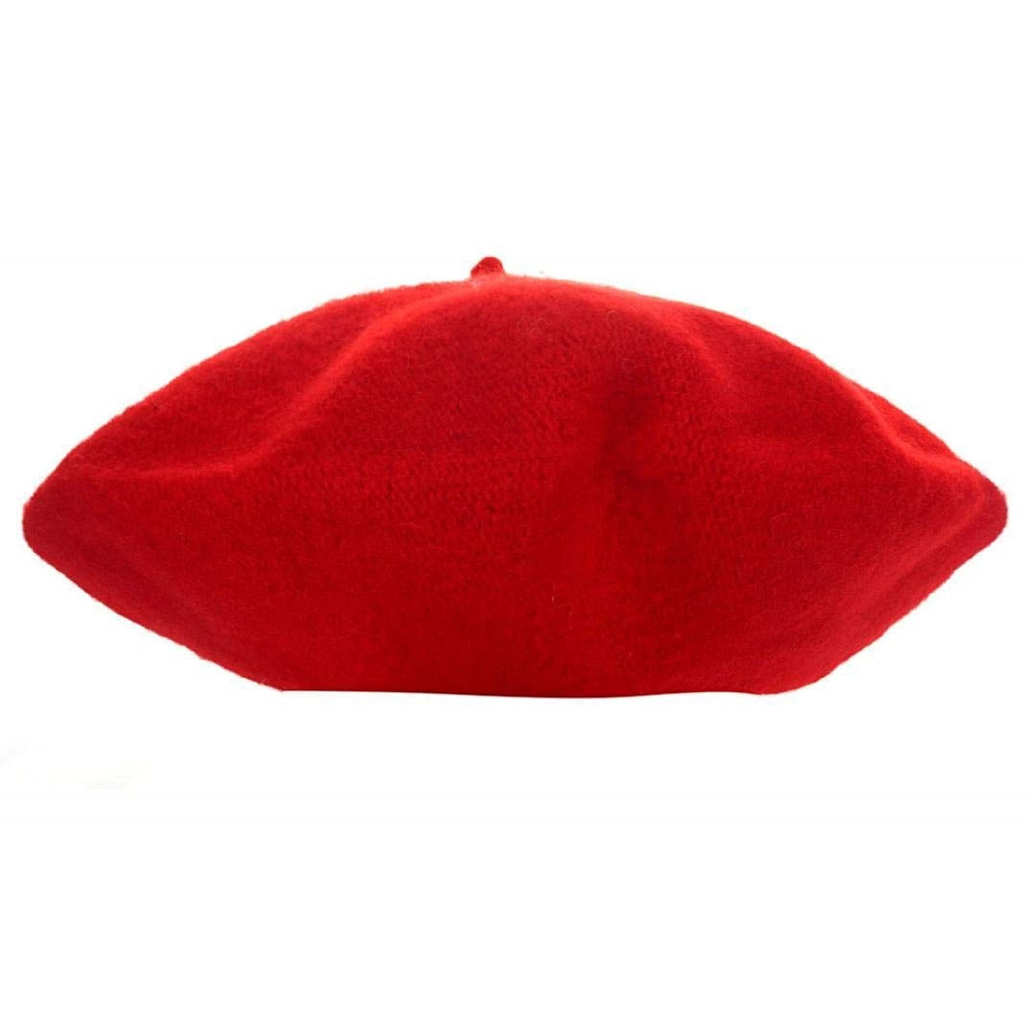 Ventewa Unisex Wool Blend Beret Hat (Raj-Yf_Red_Free Size) - Image 2 thumbnail