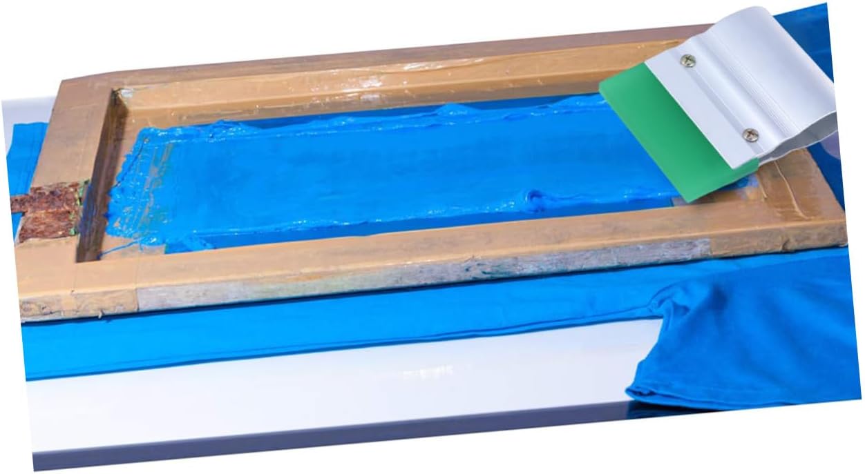 Rubber Squeegee with Aluminum Handle Durable Scraper for Silk Screen Printing Random Color for DIY Projects and Textile Applications