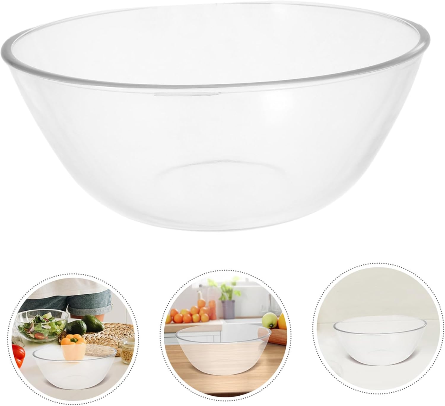 Elegant Glass Mixing Bowl Deep for Salad Cooking Porridge Kitchen Accessories for Friends Family