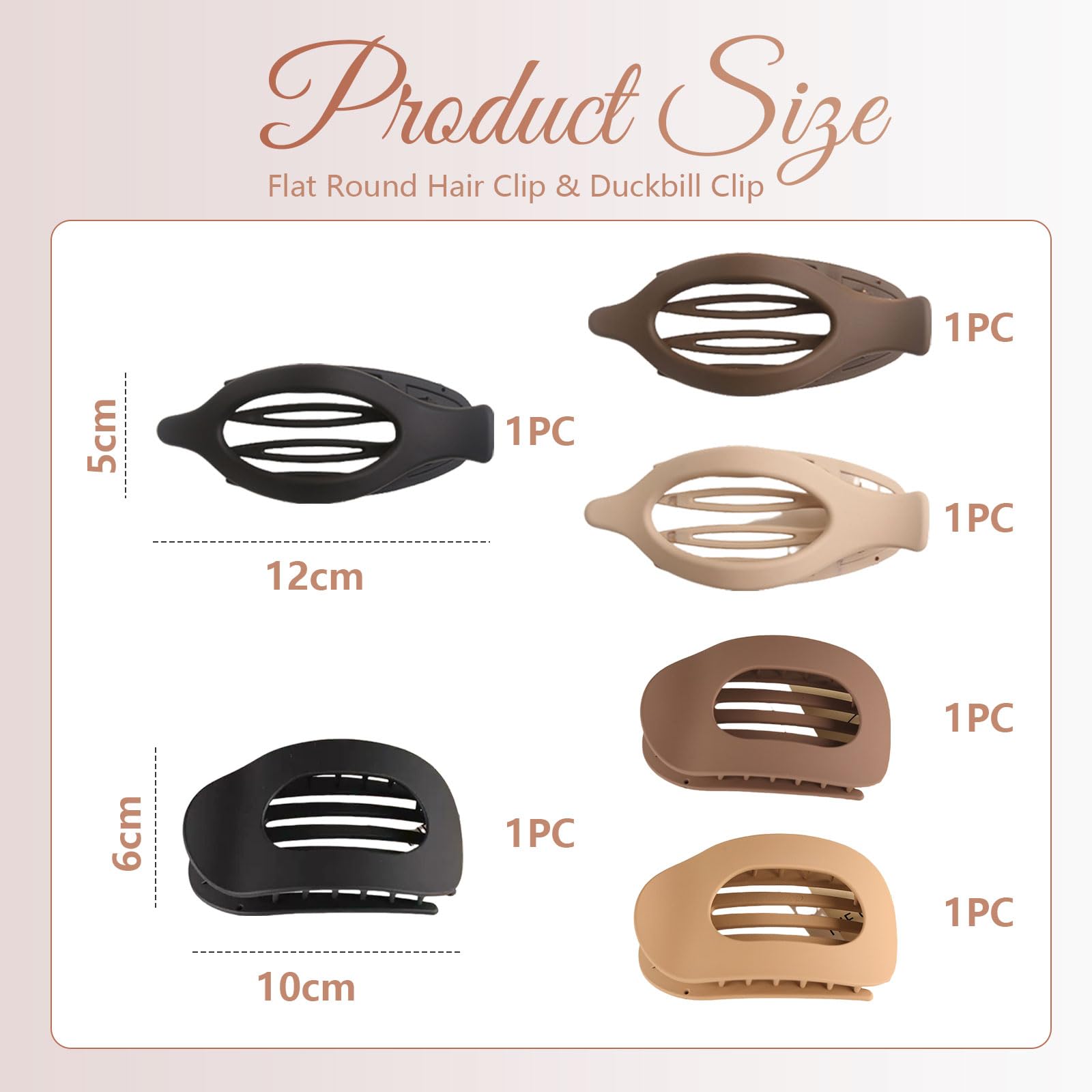 AstraGlam hair clips for women. The set comes with six clips in neutral colors - Image 2