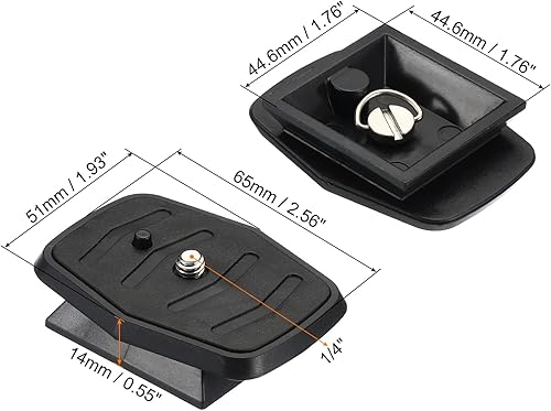 Miniatura 2 de PATIKIL Placa de liberación rápida para trípode, 1.732 pulgadas (1.732 in), paquete de 2 piezas de montaje de adaptador de trípode de cámara, placa