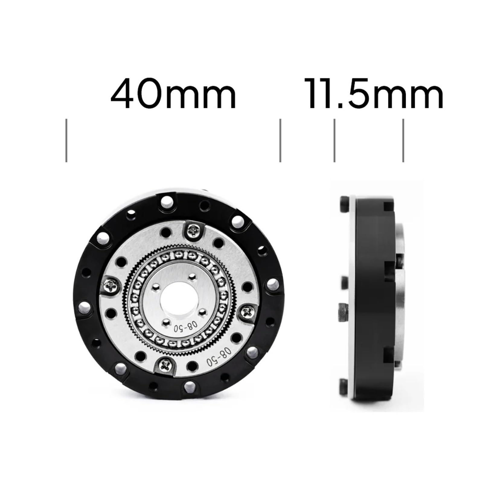 SHD08 Mini Hollow Nema 11 BLDC Motor Speed Reducer 42mm Small Gearbox Strain Wave Gear Harmonic Drive for Robot Arm(100 to 1)