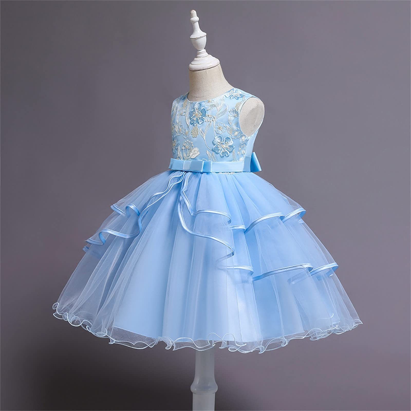 Amazon.com: Girls Princess Dress Kids Toddler Baby Girl Spring Summer Print  Cotton Sleeveless Bow Tie Party Princess Dress Clothes (Blue, 2-3 Years) :  Sports & Outdoors