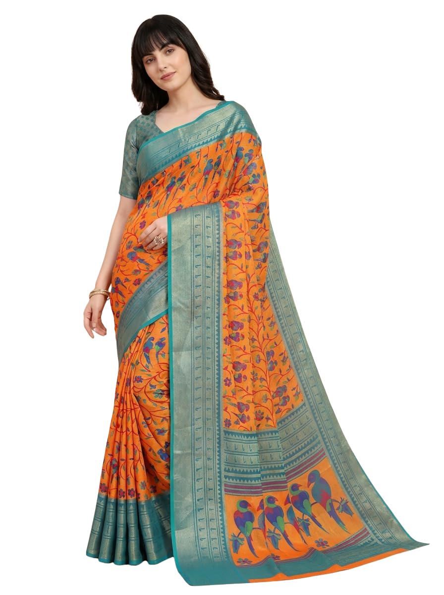 Women's Chiffon Saree with Blouse Piece | Trending Chiffon Sarees for Party | Treditional Bandhani Yellow Saree for Haldi, Farewell, Wedding & Fancy | Ethnic Collection-image-26