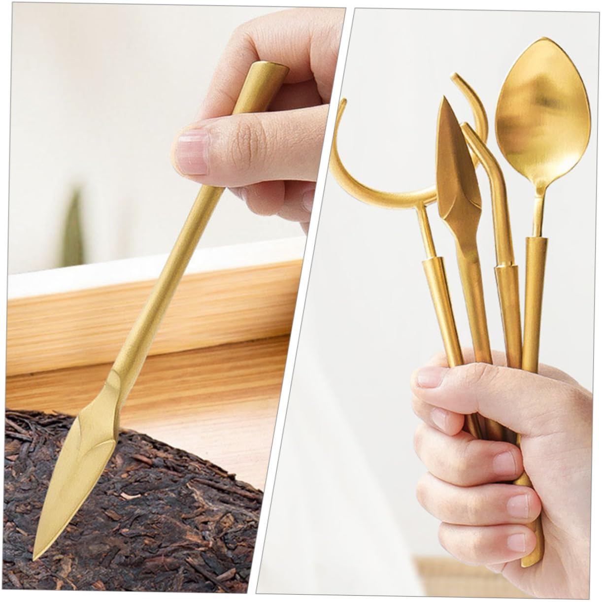 STOBAZA Gong Fu Tea Fittings Chinese Tea Utensils Tea Tray Gongfu Tea Ceremony Four-piece Set Tea Clip Tea Spoon Tea Fork