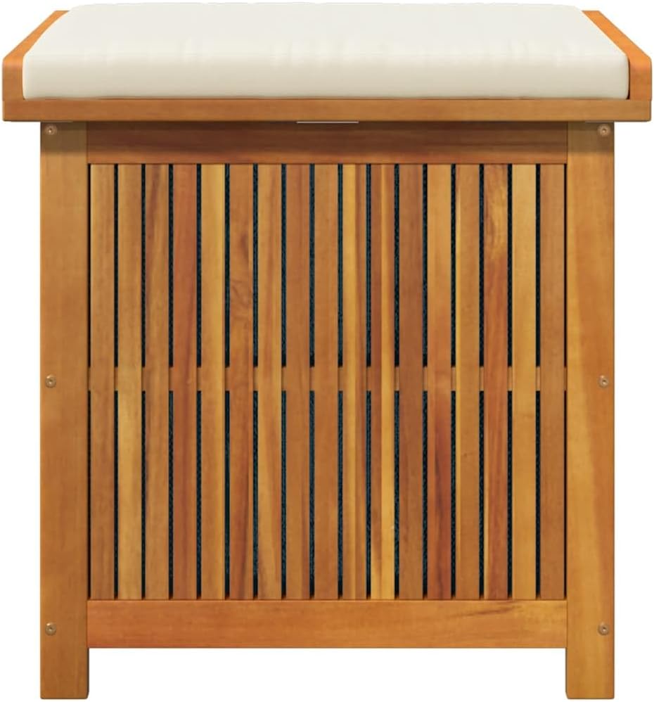 Wooden Outdoor Cushion Box, Outdoor Storage Box for Outdoor Cushion Storage and Outdoor Delivery Storage, Wooden Deck Box, 23.6"x19.7"x24" Solid Wood Acacia,-733