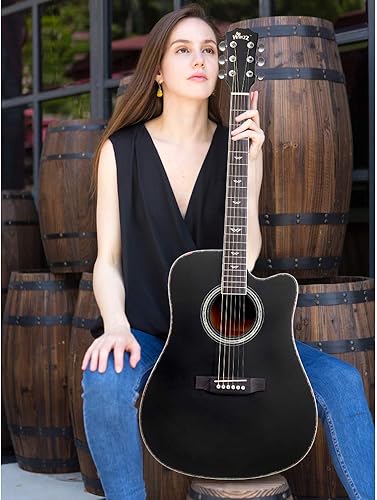 Miniatura 2 de WINZZ AF168C - Guitarra acústica de abeto de tamaño completo para principiantes, estudiantes, niños con kit avanzado para diestros (41 pulgadas,