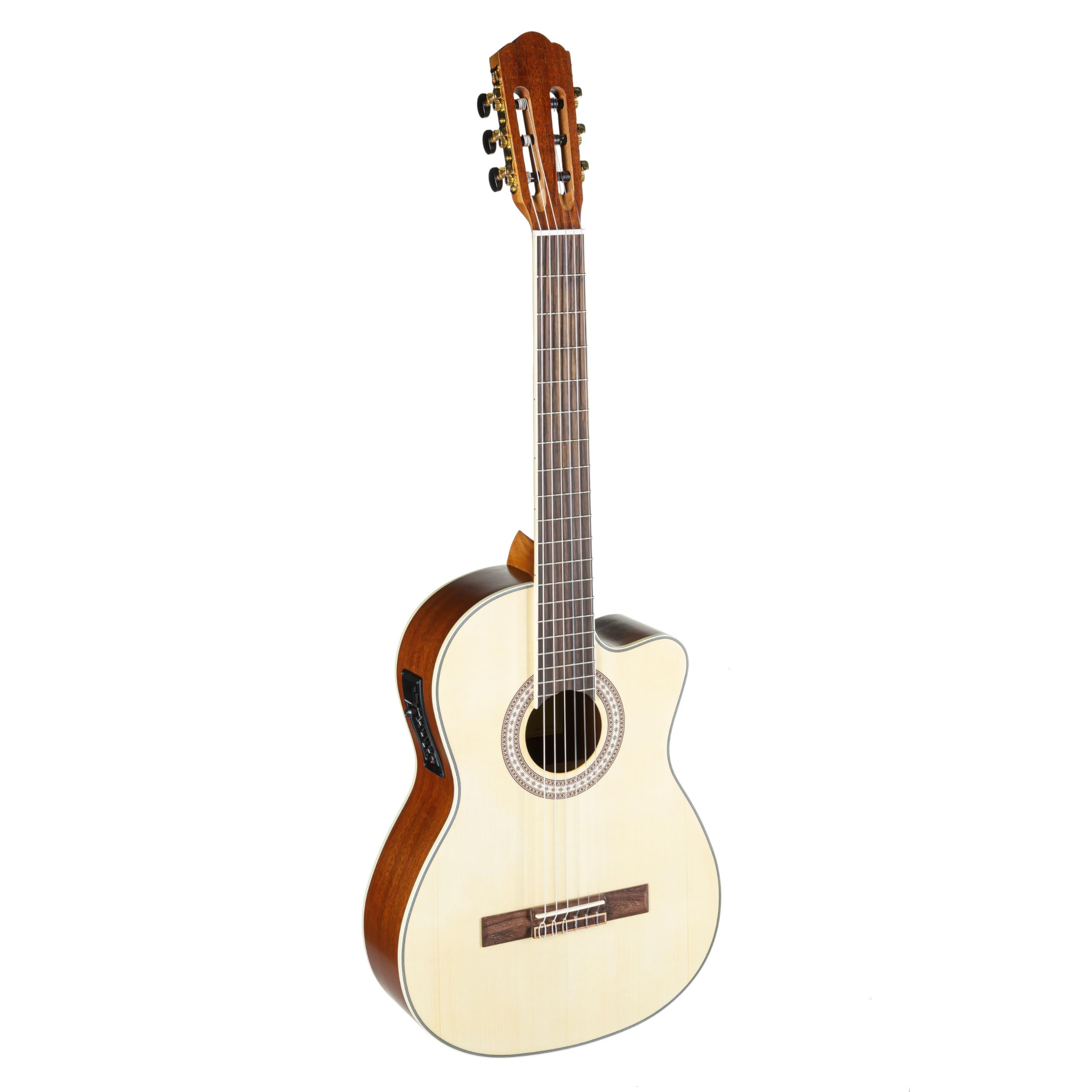 Almeria CC 36 EQ Classic NT, 4/4 Konzertgitarre, Natural, Laminierter Korpus, Fichtendecke, Sapele Zargen & Boden, Eingebauter Tonabnehmer, Cutaway, Mattes Finish, Stimmstabile Mechaniken