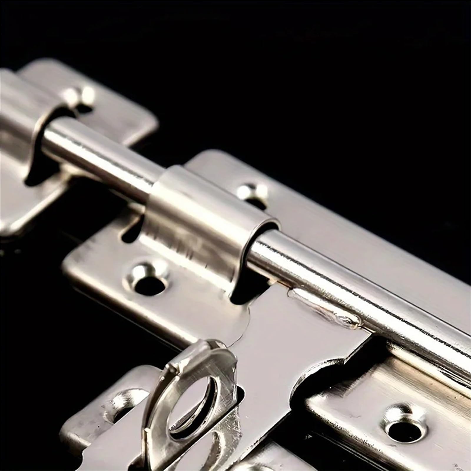 Set di 5 serrature for porta in acciaio inox con chiavistello e lucchetto, spazzolato Per Porta