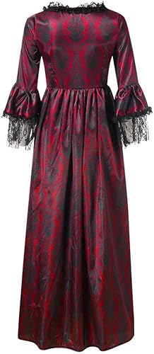 Miniatura 6 de Vestidos góticos para mujer, estilo victoriano, Halloween, cosplay, palacio, baile, encaje, vestido de princesa, faldas acampanadas