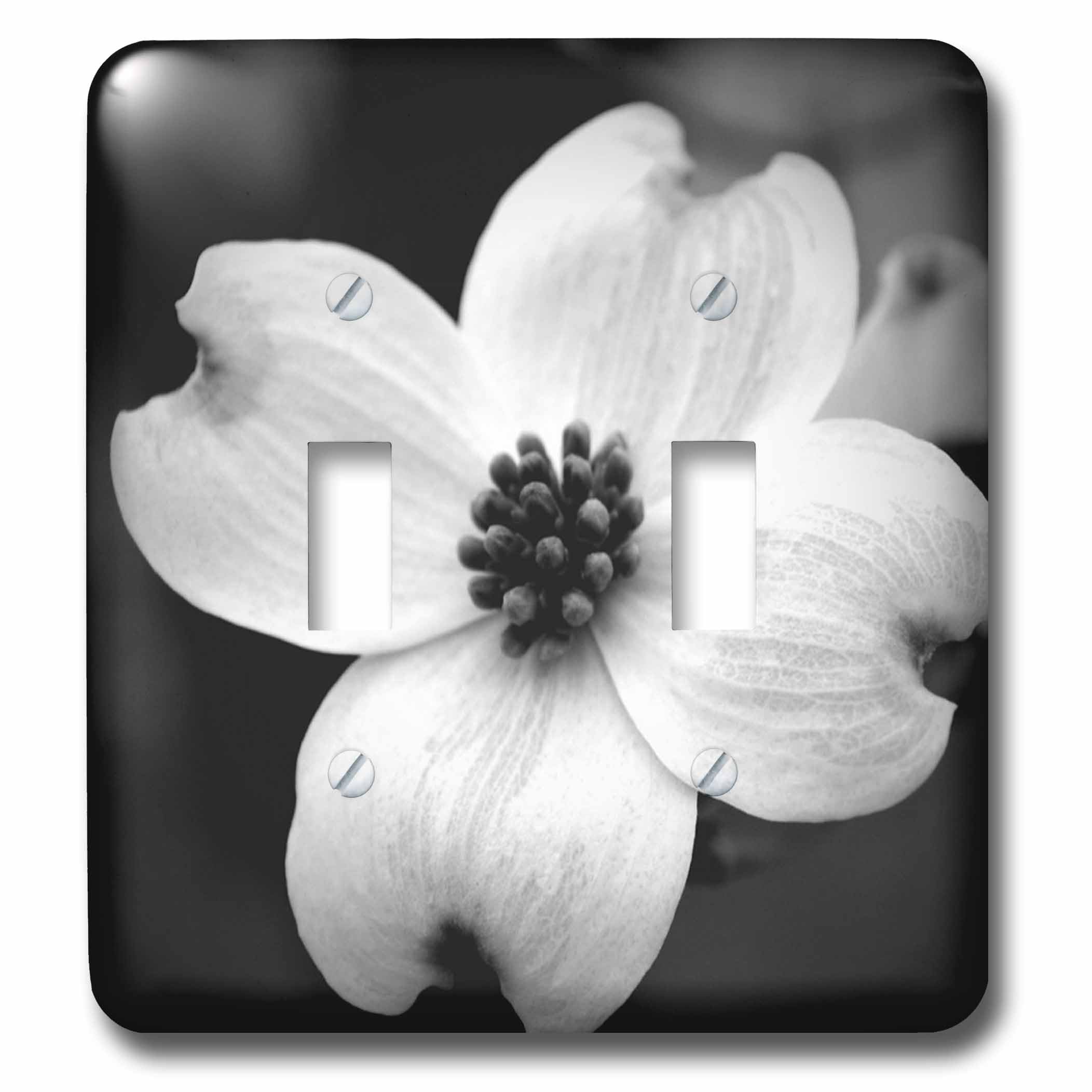 Interrupteur à bascule noir et blanc à motif fleurs pour décoration murale de maison retro