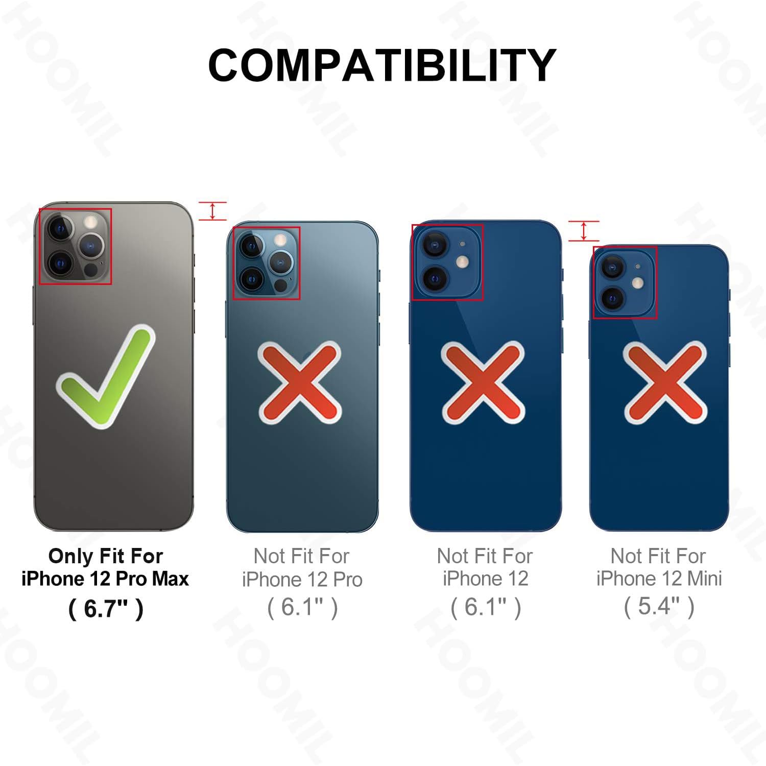 Condition photo showing New/Like New for HOOMIL Case for iPhone 12 Pro Max 6.7-Inch, Non-Yellowing, Drop Protection, Anti-Scratch Transparent Hard Back Phone Cover - Crystal Clear