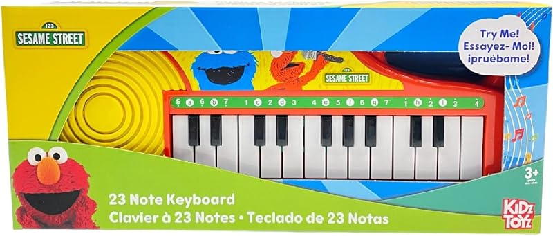 Sesame Street 23 Note Electronic Keyboard - Learn to Play Piano Music Education for Kids and Preschoolers Ages 3+ | Portable For Travel, First Instrument for Kids, Sized for Small Hands, Batteries Included, Screen-Free Gift for Preschoolers