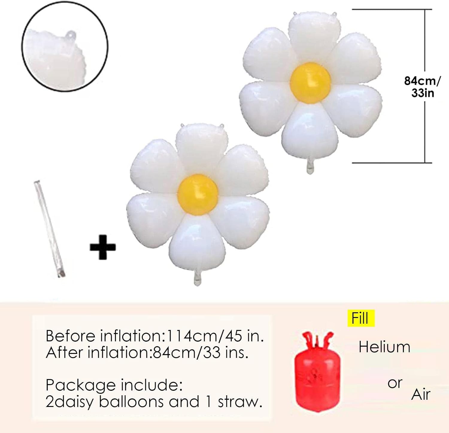 21春夏新色 誕生日 飾り付け 白い黄色い花の風船セット バースデーバルーン ひまわり テーマパーティー用の大きなホイルバルーン デコレーション用の白いデイジーバルーン アルミホイル製 軽量 安全 耐久性 おしゃれ可愛い 結婚式記念日出産のお祝いリース 誕生日