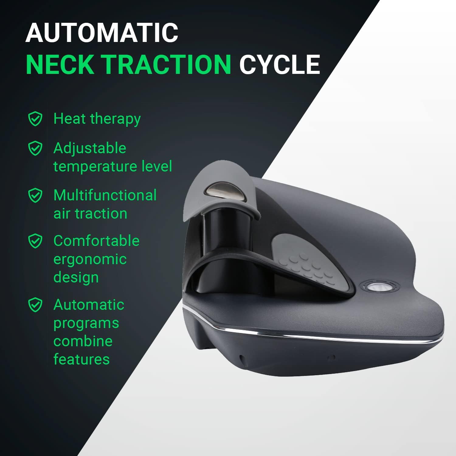 Neck Traction with Heat Therapy by Dynamic Wedge Cervical - Automatic Device, Multi-Function Programs, Adjustable Temperature - Neck Pain Relief, Stretcher