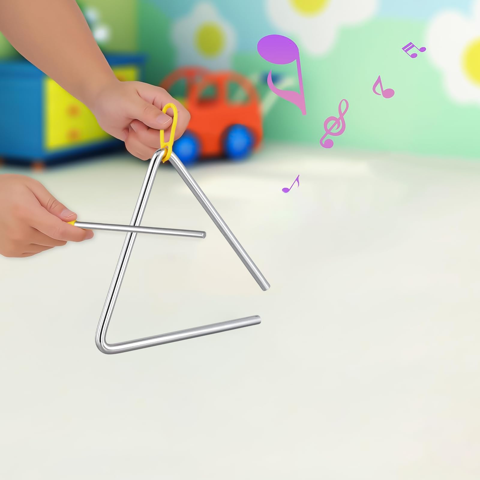 KEILEOHO 10 Pz Strumenti Musicali a Triangolo con Bacchetta, 15 cm / 6 Pollici, Strumenti a Percussione per Principianti, Scuola, Pratica e Spettacoli Professionali