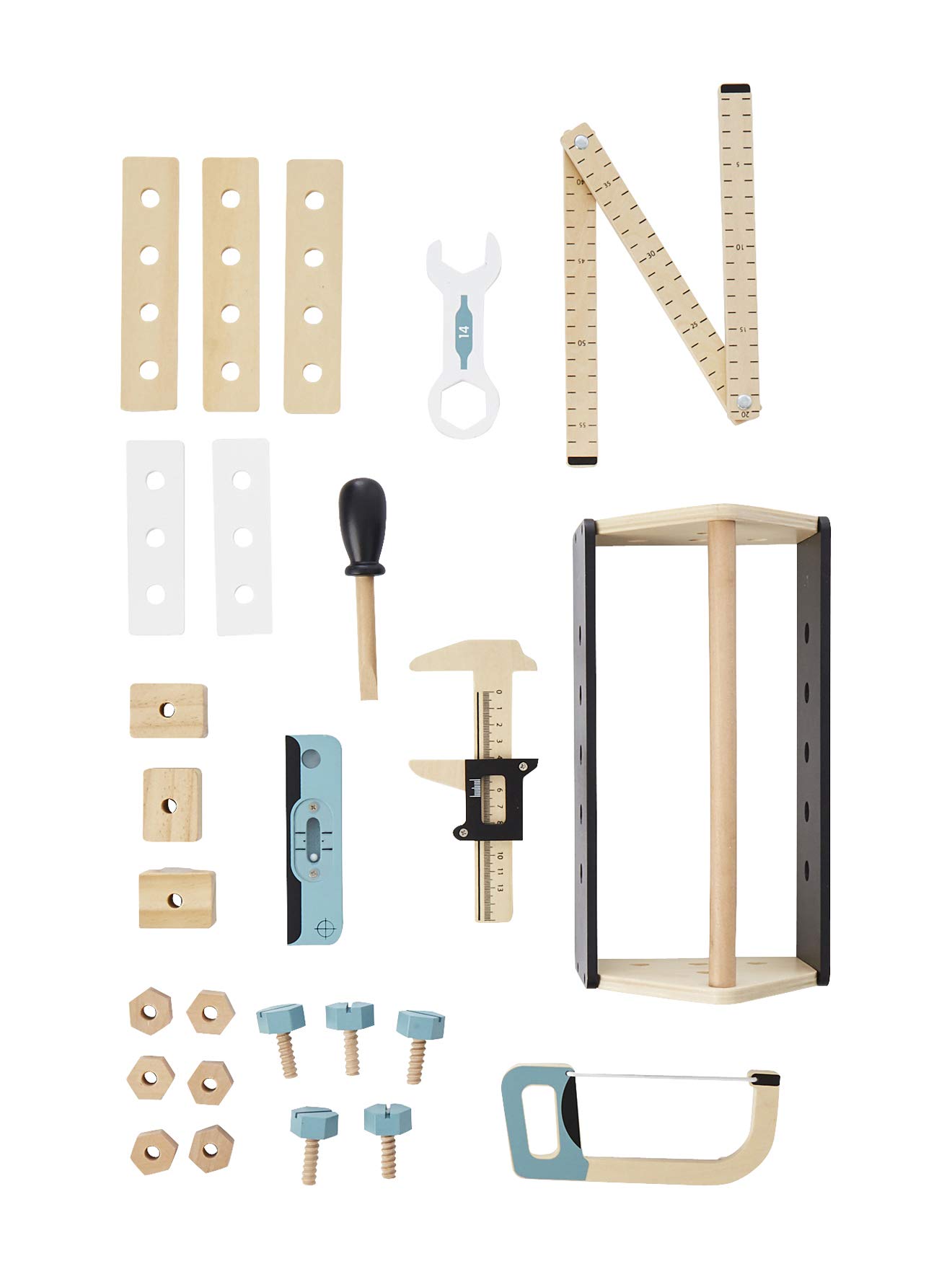 VERTBAUDET Boîte à Outils du Bricoleur en Bois Noir TU