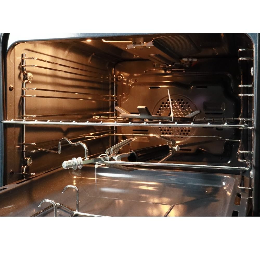 Gasline GAG90GPXFL-B Schwarz Gas Standherd 90cm 71L 4,8kW Umluft Hähnchenspieß Wok Propan 50Mbar