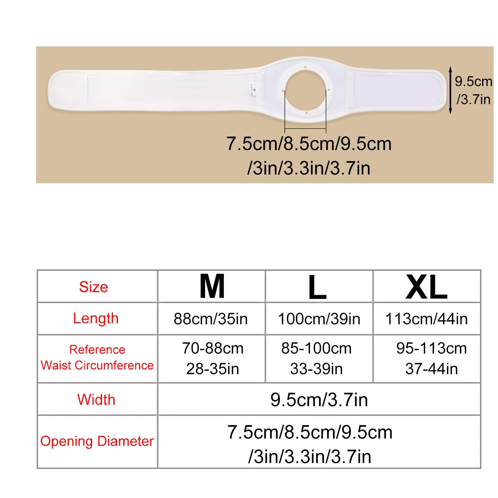 Stoma Gürtel, Unisex Stomagürtel, Lumbalstützgürtel für Männer und Frauen, Verstellbar und Waschbar für Kolostomiepatienten zur Postoperativen Pflege Nach Operationen(L)