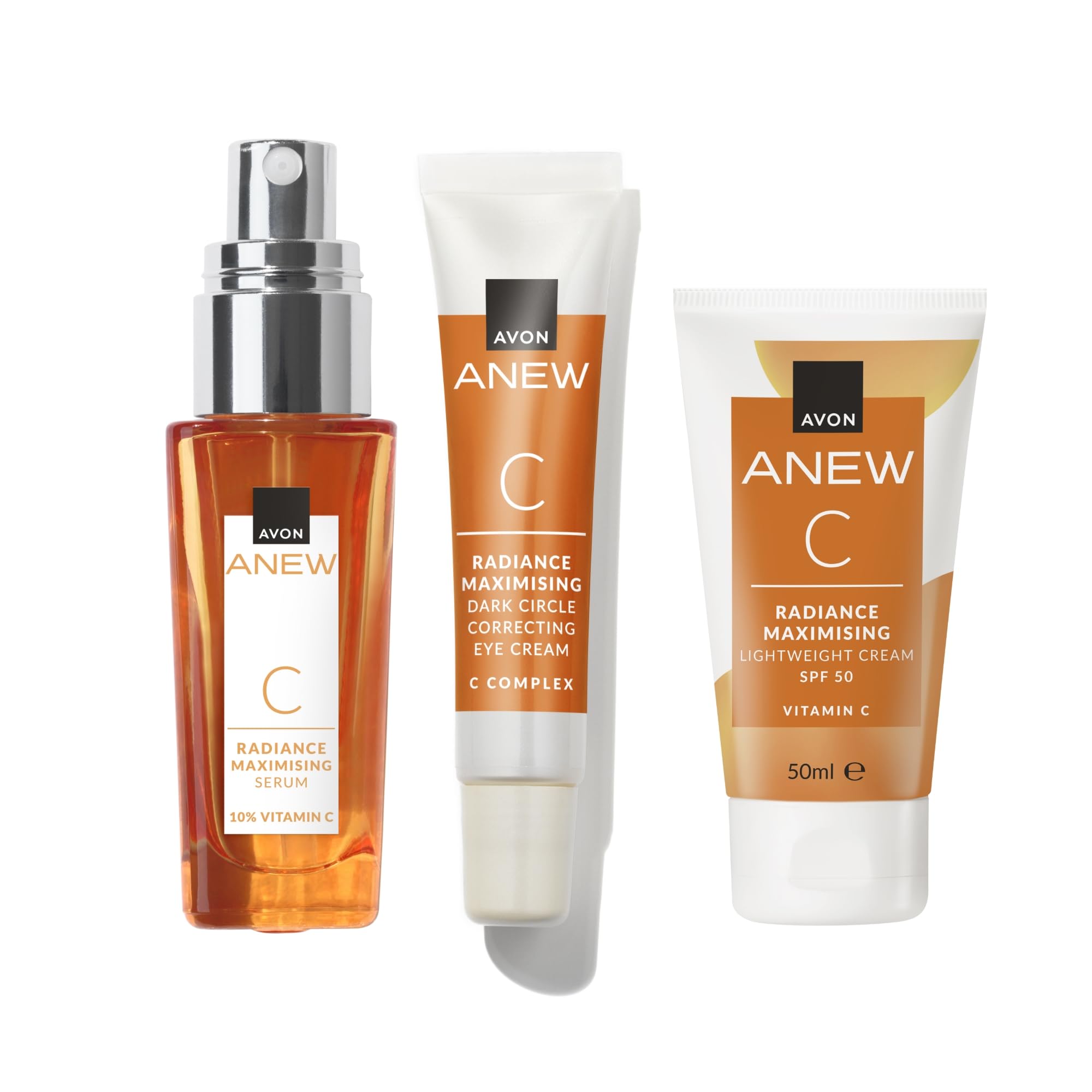 Avon Anew Glow-Giving Vitamin C Trio, Radiance Boost & Dark Circle Correction, All in One Skincare Routine