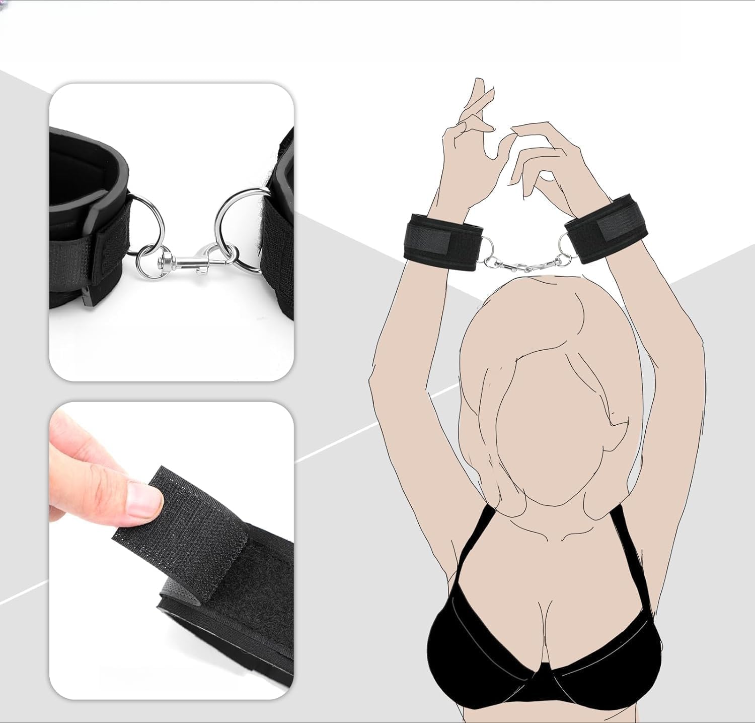 Accessori Sportivi per Coppie in Nylon Nero Resistenza Regolabile – per esercizio in coppia​ - ZF1020