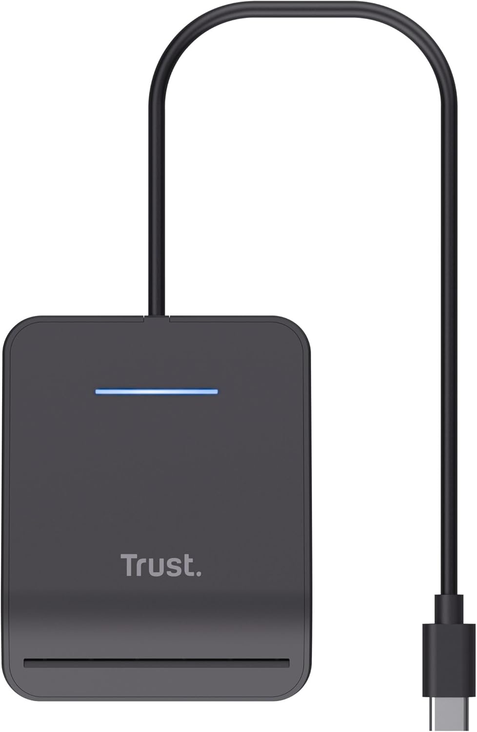 Trust Primo USB-C Smart ID Card Reader DNI, FIPS 201 / TAA and ISO 7816 Class A/B/C Compliant, 100cm Cable, Secure Login, USB Card Reader Compatible with Windows/Mac, Personal Identification