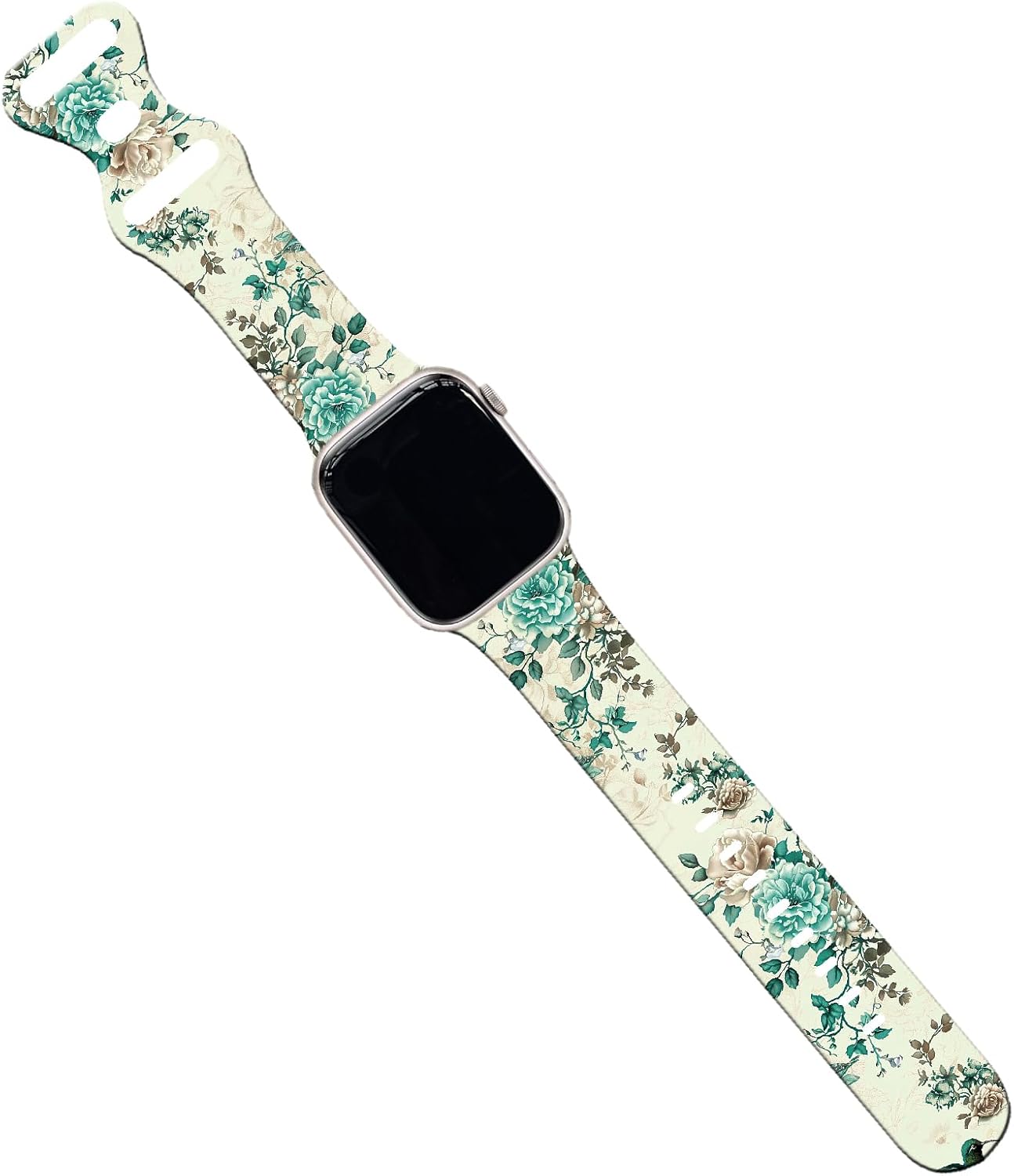 Floral watch Bands Compatible with Apple Watch Band for women 44mm 40mm 38mm 41mm 45mm 49mm 42mm, Silicone Cute Flower Pattern Sport Strap for iWatch Bands Series Ultra 2 SE 11 10 9 8 7 6 5 4 3 2 1 - Image 7