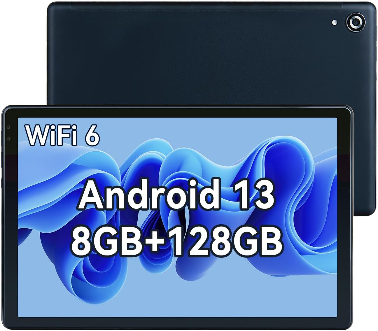 XCX 10 Inch Tablet Android 13, 8GB RAM 128GB ROM 1TB TF, Octa-Core 2.0GHz Processor, 5G+2.4G WiFi 6, 8+5MP Dual Camera, 5000mAh Battery, Bluetooth 5.0, Newest Tablets with Widevine L1 – Black