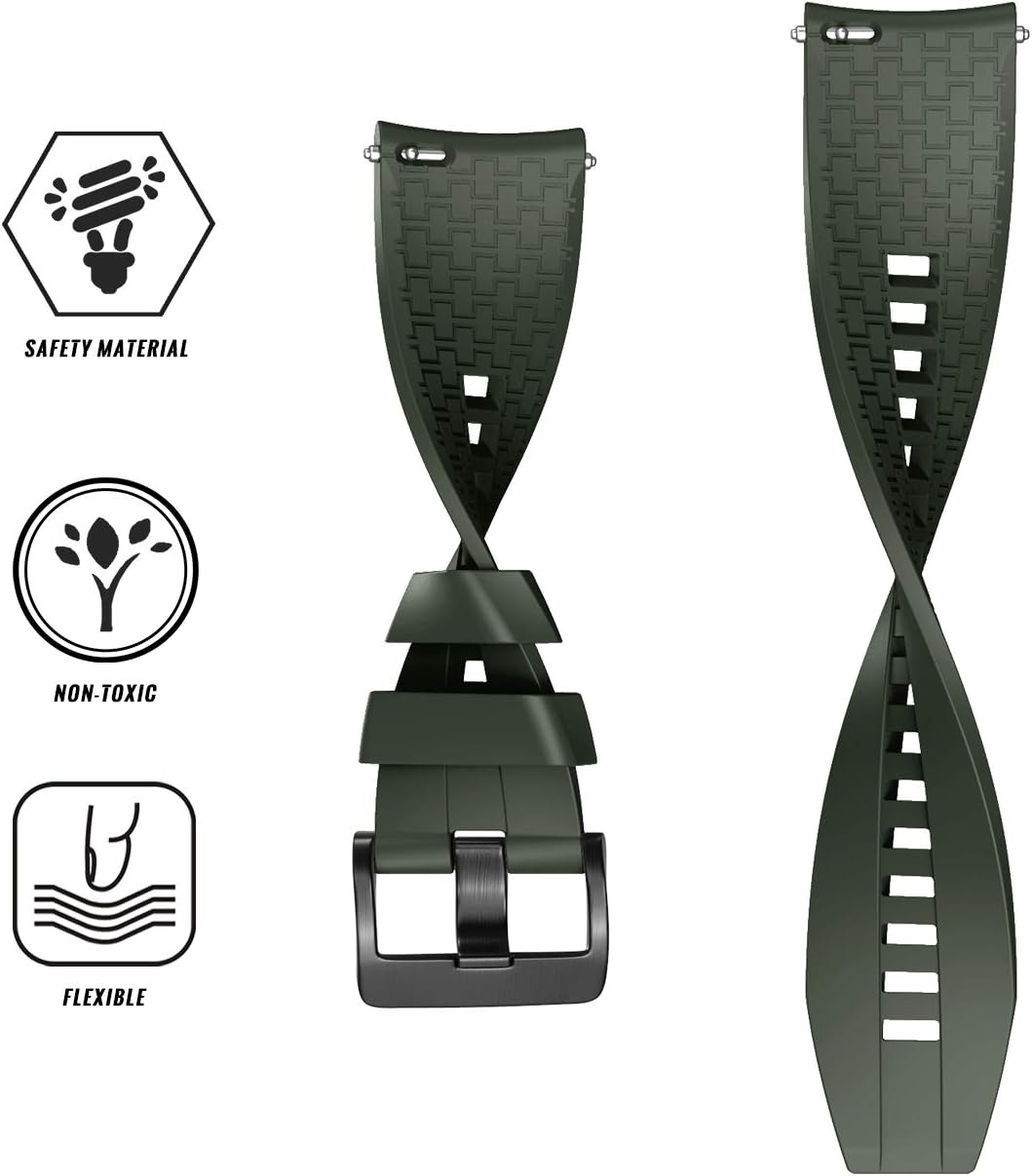 NotoCity for Samsung Galaxy Watch 46mm/ Galaxy Watch 3 45mm/ Huawei GT/Huawei GT 2(46mm) Watch Band, 22mm Silicone Straps Watch Band Accessory (army green)