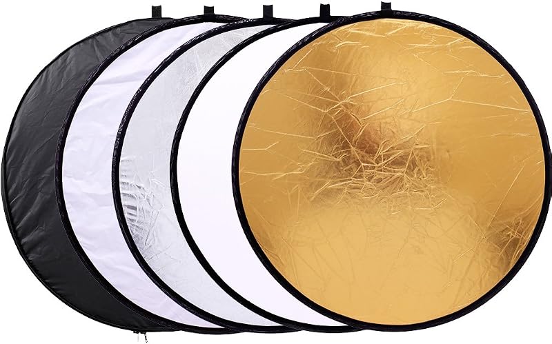 Reflector Panel 12inch / 30cm 5-in-1 Collapsible Multi-Disc Reflectors for Photographing with Bag - Translucent, Gold, Silver, Black and White