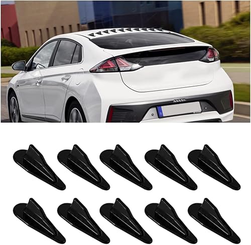 Kit de aleta de tiburón de 10 piezas, kit de alerón universal de fibra de carbono compatible con generador de vórtice de aire de ala de techo,