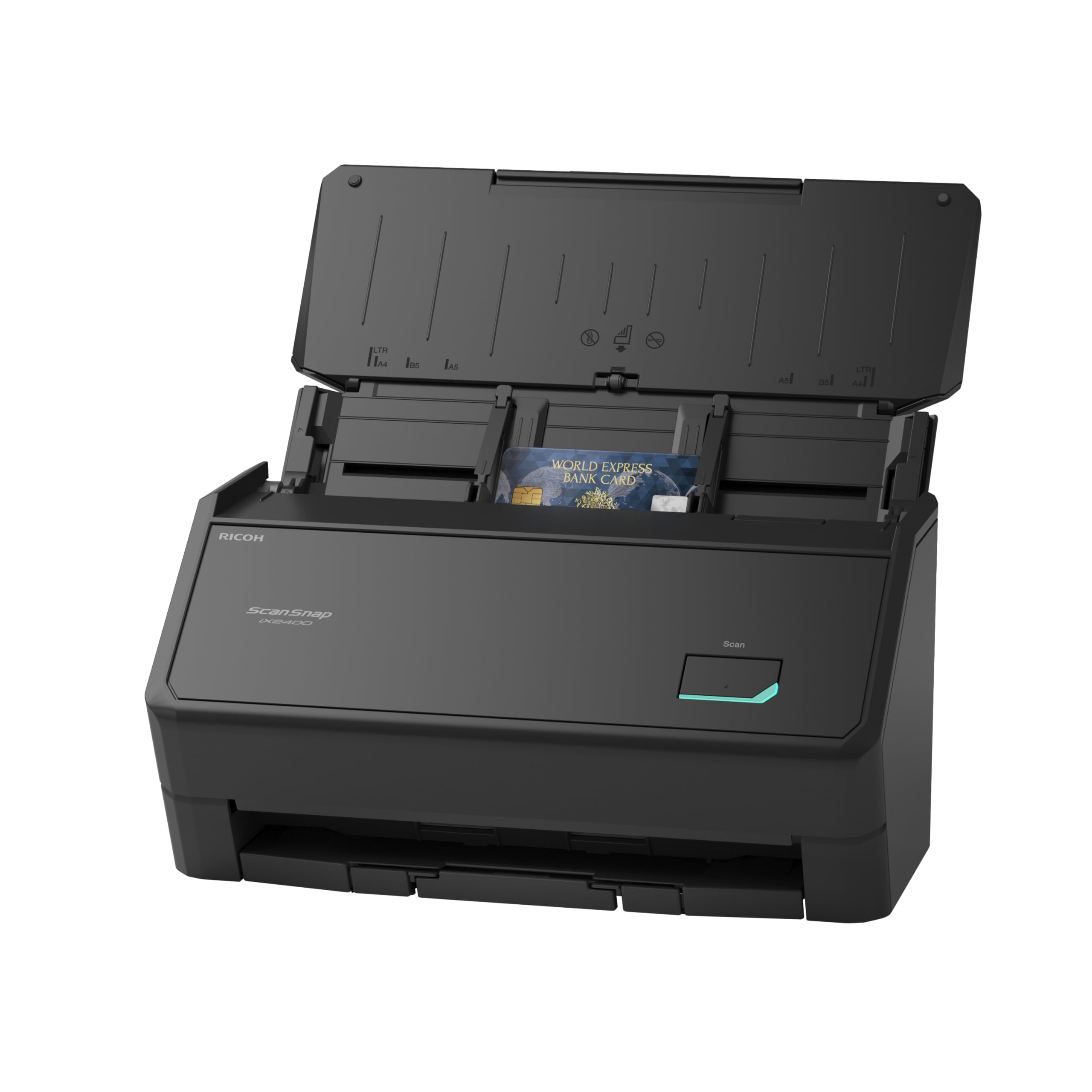 ScanSnap iX2400 A4 Document Scanner (Black) - Incluye software PDF de tungsteno, 45 ppm dúplex, alimentador automático de documentos, USB 3.2, Wi-Fi y Bluetooth, escáner de oficina de alta resolución