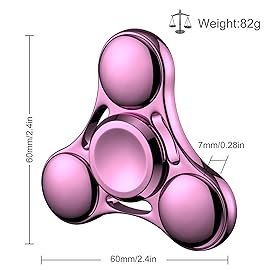 ATESSON Fidget Spinner Toy Durable Stainless Steel Bearing High Speed Spins Precision Metal Hand Spinner EDC ADHD Focus Anxiety Stress Relief Boredom Killing Time Toys for Adults Kids (Pink)