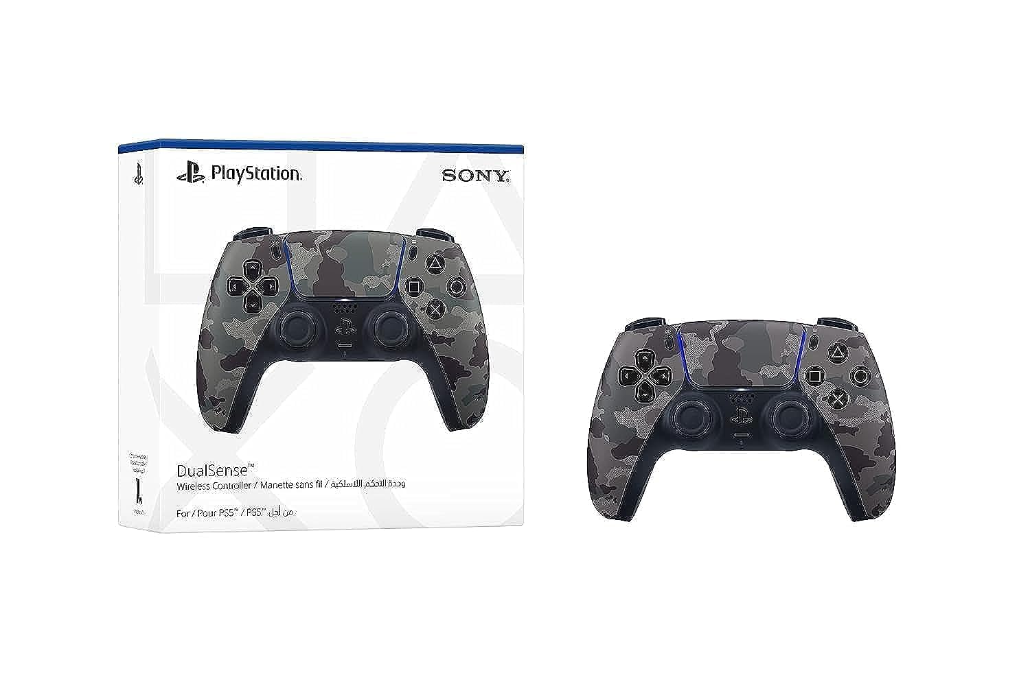 Sony PlayStation Dualsense Wireless Controller for PlayStation 5, Gray Camouflage