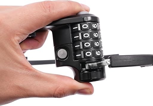 Combination Bike Lock, 4-Digit, Anti-Theft Folding Steel, 33 with Adjustable Frame, Reflective, for Scooters, E-Bikes, Motorcycles, Outdoor, Black