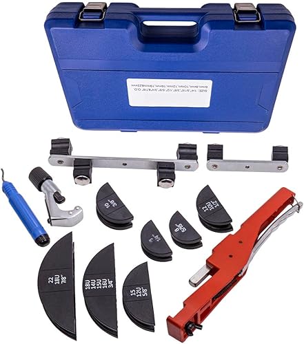 Miniatura 8 de maXpeedingrods Dobladora de tubos de 1/4 a 7/8 pulgadas, dobladora de tubos de trinquete de 90° hacia adelante/reversa de cobre con 7 troqueles,